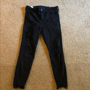 Black High Waisted American Eagle Skinny Jeans